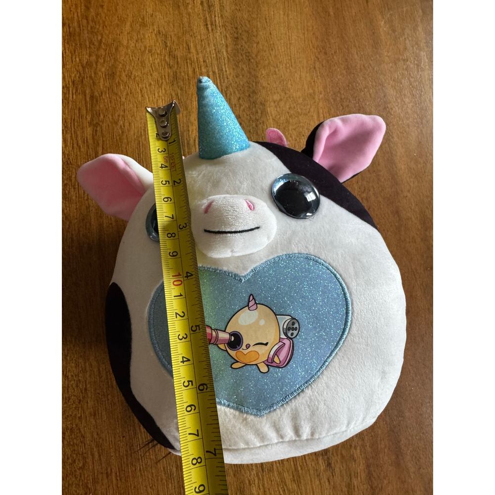 Rainbocorns Unicorn Cow Plush 8” ZURU Stuffed Animal Glitter Horn - Picture 5 of 8